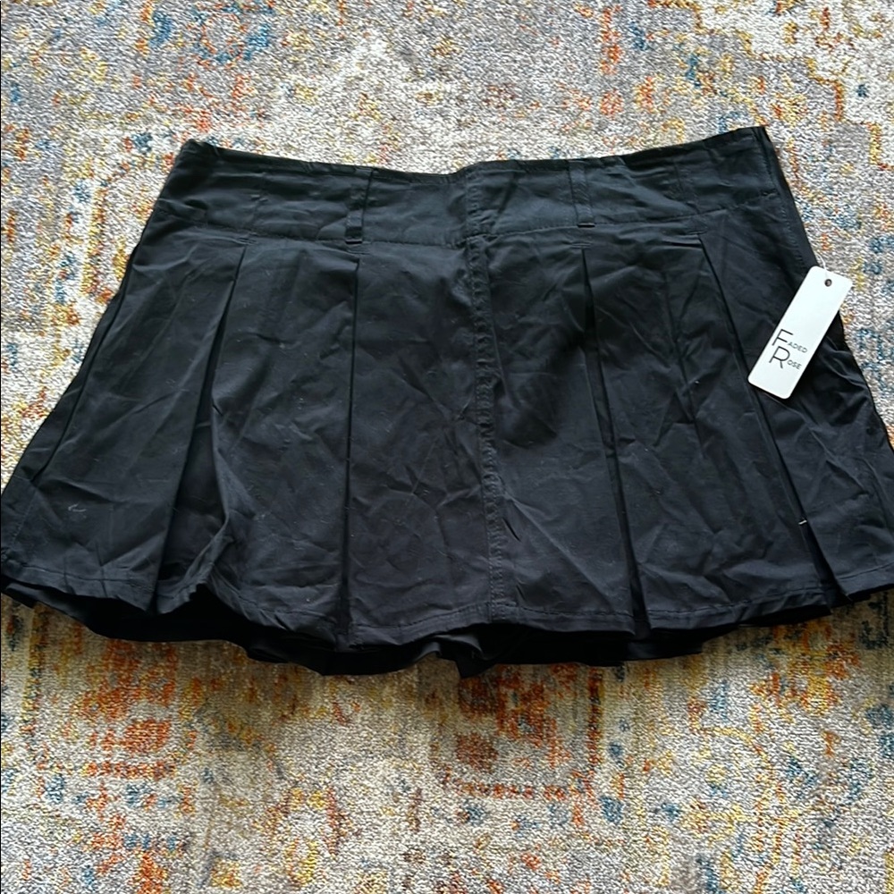 Black Pleated Mini Skirt